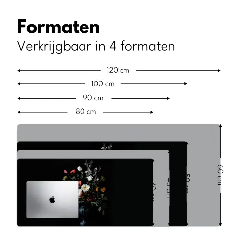 Bloemstuk - Vaas - Zwart Muismat XXL klein -sfeer5