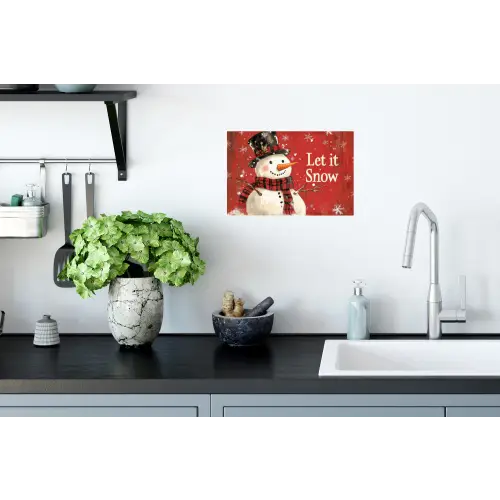 Sneeuwpret - Winter - Sneeuwpop Muursticker klein -keuken