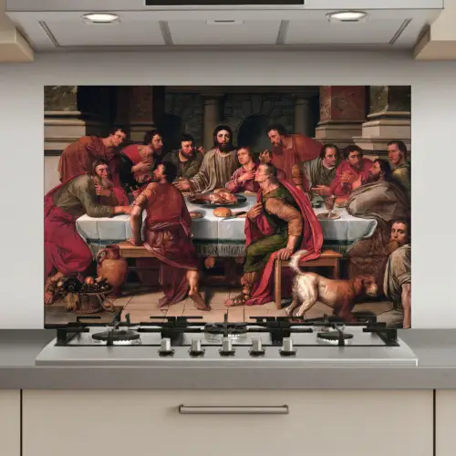 Het laatste avondmaal - Schilderij van Willem Key keuken achterwand spatscherm klein -3d_website