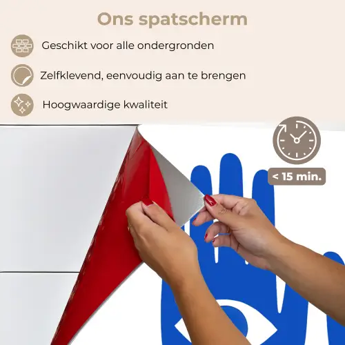 Handen - Twee - Ogen - Blauw keuken achterwand spatscherm klein -spatscherm_NL