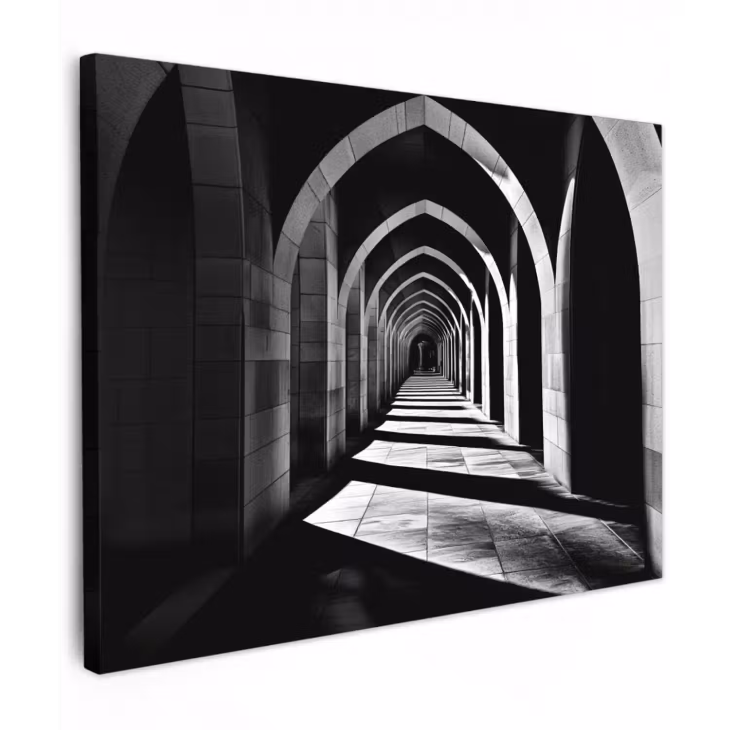 Leinwandbild - Korridor - Bögen - Schatten - Tiefe