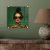 Vrouw - Groen - Modern - Bril - Abstract plexiglas 5mm klein -sfeer3