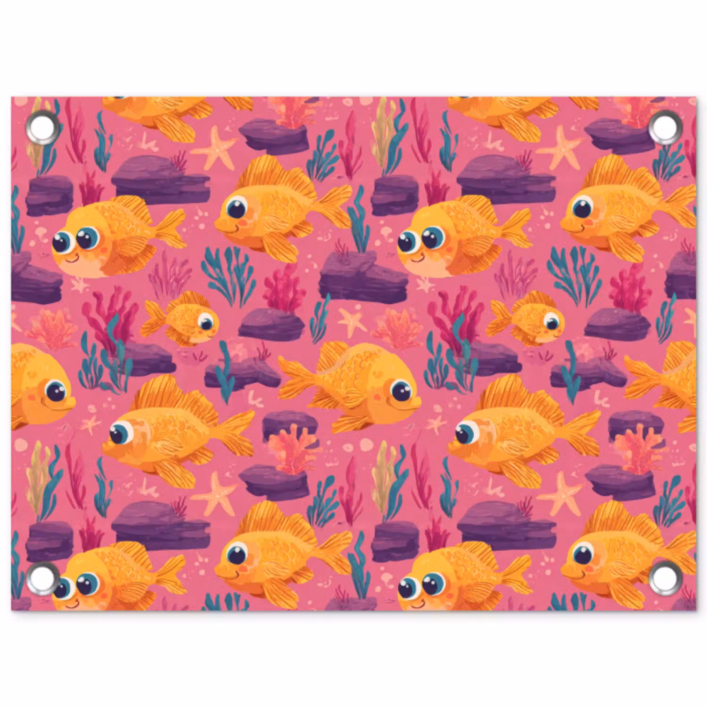 Goudvissen - Koraal - Kleurrijk tuinposter los doek klein 239 -3d