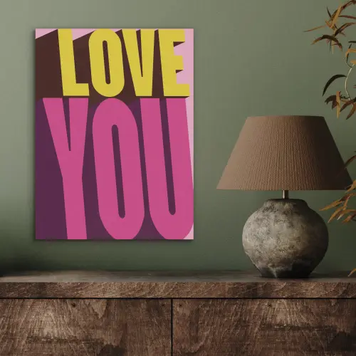 Love - Tekst - Roze - Valentijn PET vilt klein -sfeer2