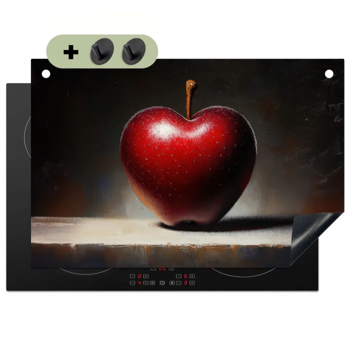 Apple - Hart - Rood Inductie beschemer met haakjes klein -3d