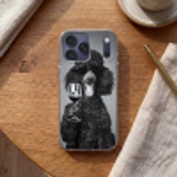 Hond - Krullen - Zonnebril - Wijn Telefoonhoesje iPhone 17 Pro Max klein -sfeer1