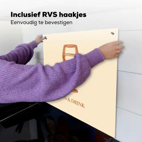 Wijn - Zomer - Quote - Oranje Inductie beschemer met haakjes middel -ky-ophangen-nl