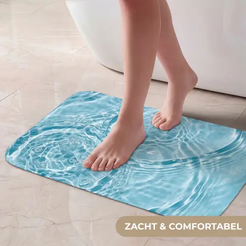 Water - Blauw - bubbels Badmat klein -USP_ZachtNL
