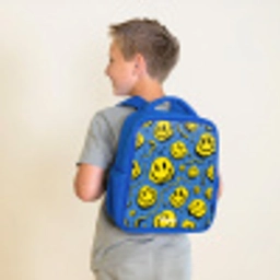 Smiley - Geel - Blauw Kinderrugzak - Blauw middel -sfeer2
