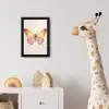 Vlinder - Illustratie - Roze fotolijst zwart zonder passe partout klein -usfeer4_kinderkamer