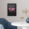 Wereldkaart - Roze - Marmer fotolijst zwart zonder passe partout klein -sfeer4
