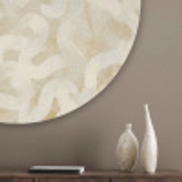 Abstract - Lijnen - Beige Akoestische PET Vilt - Rond klein 838 -sfeer5_closeup