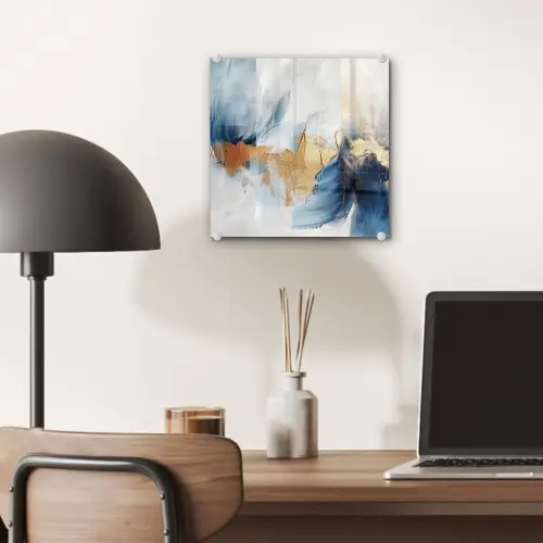 Goud - Blauw - Watercolor - Kunst - Modern plexiglas 5mm klein -sfeer6