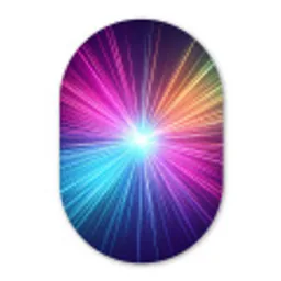 Abstract - Light - Burst - Modern - Colorful Wandcirkel Ovaal Aluminium middel -3d