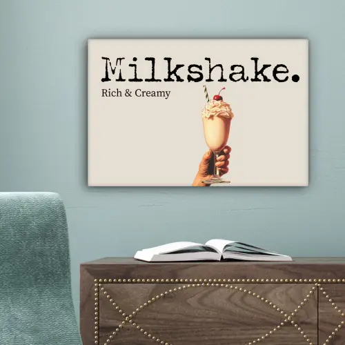 Milkshake - Kers - Rietje canvas 2cm klein -sfeer4