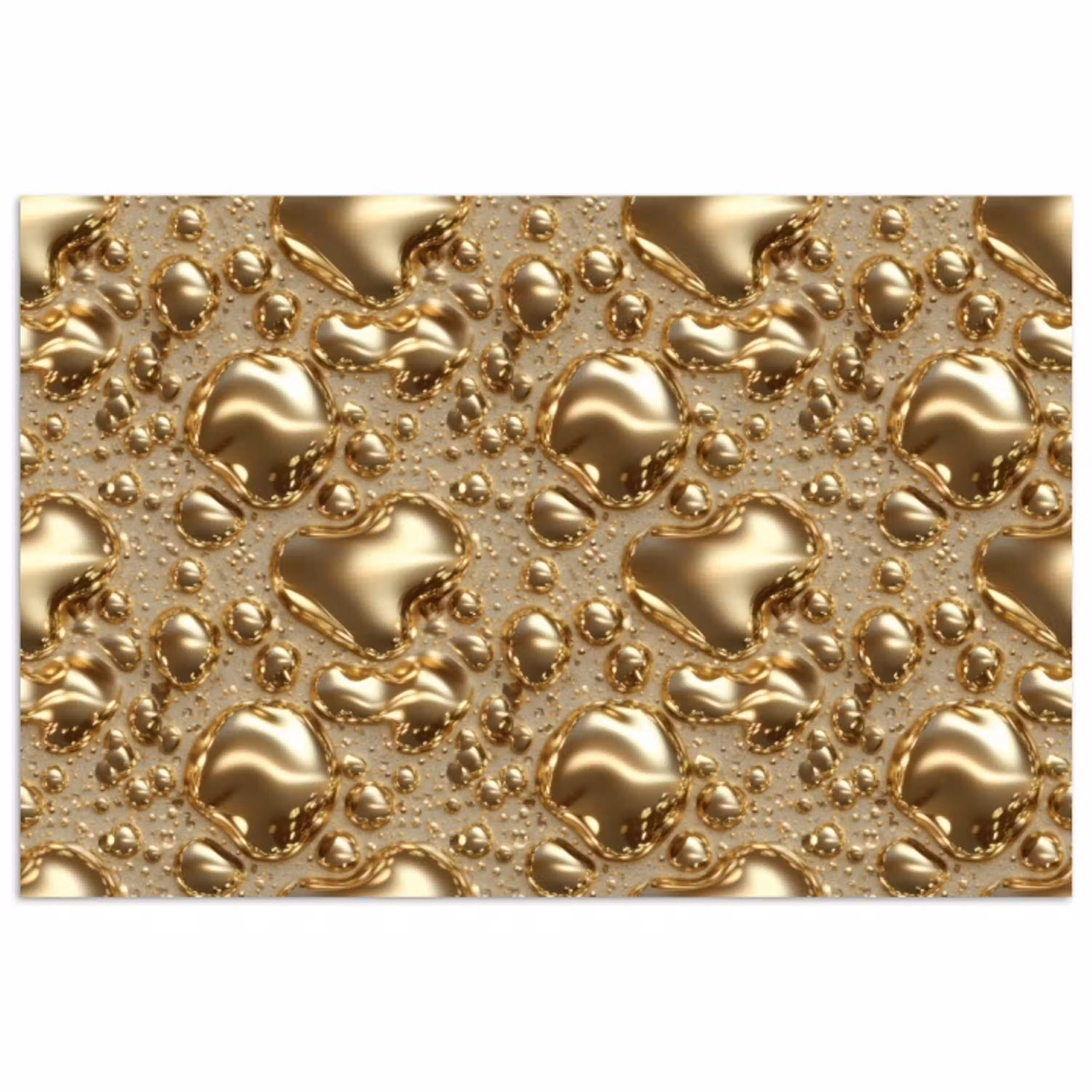 Druppels - Organisch - Goud poster papier klein 62 -3d