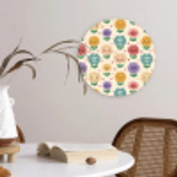Bloemen - Hartjes - Kleurrijk Wandcirkel kunststof plaat 5mm dik klein 188 -sfeer4