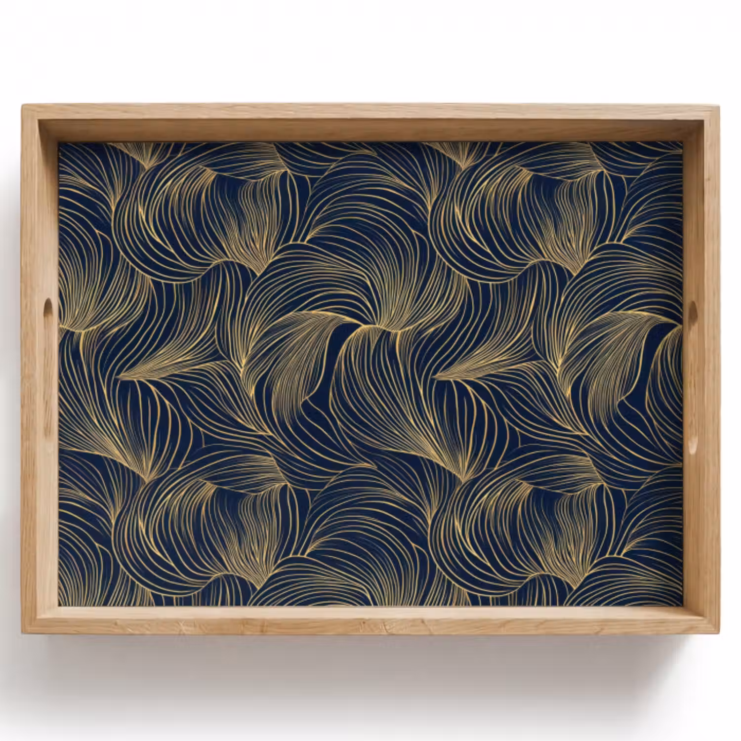 Tablett - Abstrakt - Linien - Blau - Gold