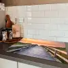 Zonsonderang - Zee - Pad - Gras - Duin - Vogels Inductie beschermer vinyl 3mm klein -sfeer3