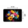 Bloemen - Kleurrijk - Graffiti - Modern - Boeket Placemat vinyl groot -specs