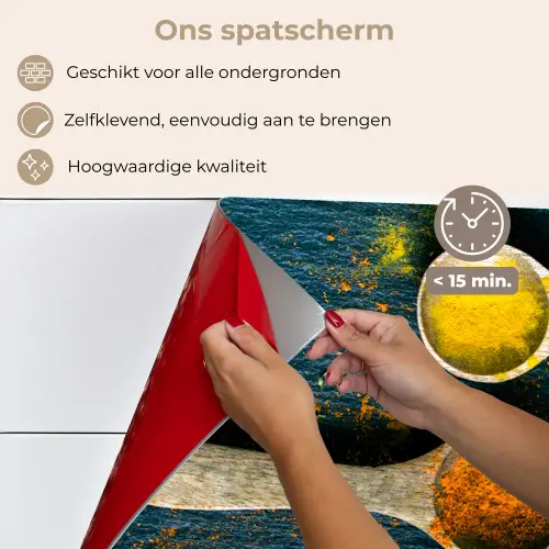 Specerijen - Lepel - Kruiden - Bruin - Geel - Groen keuken achterwand spatscherm klein -spatscherm_NL