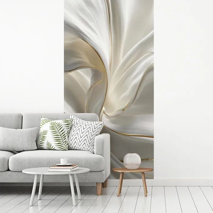 Stof - Plooien - Goud fotobehang vinyl groot -woonkamer