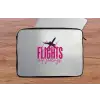 Catch flights not feelings - Vliegtuig - Roze laptophoes neopreen klein -tafel