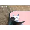 Kat - Illustratie - Minimalistisch - Roze Placemat vinyl groot -closeup