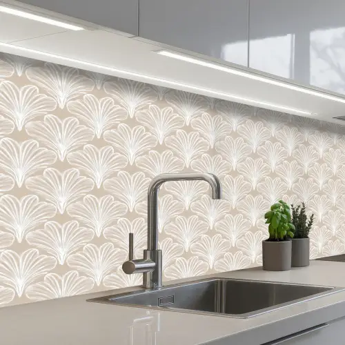 Vintage - Waaier -Crème keuken achterwand 2 middel 871 -3d_schuin