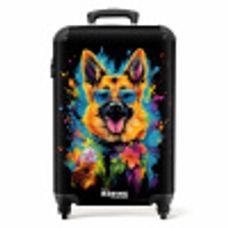 Zomerse hond met kleurrijke graffiti NBS - Handbagage koffer - Unisex middel -productfoto_recht
