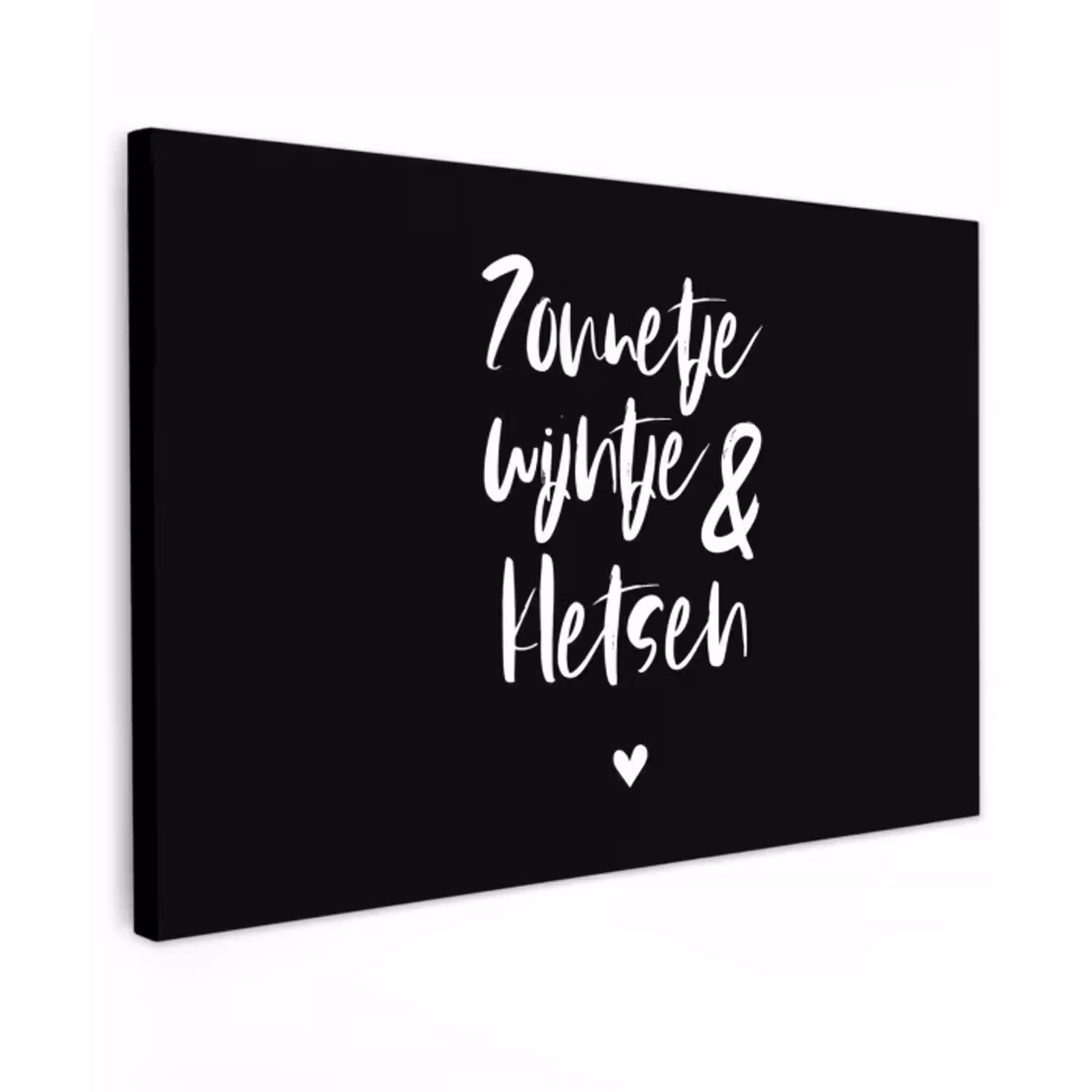 Quotes - Zonnetje, wijntje & kletsen - Tekst - Wijn - Zomer Tuinposter op houten frame 2 cm dik klein -3d