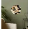 Gezicht - Bloemen - Zwart - Vrouw Wandcirkel behangsticker klein -sfeer2