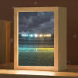 Voetbal - Stadion - Nacht - Modern Light Box met kabel (Kinderlampje) klein -zzz_3d_website