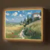 Zandpad - Huis - Bomen - Grasveld Light Box met batterij (Wandlamp) middel -z3d_website