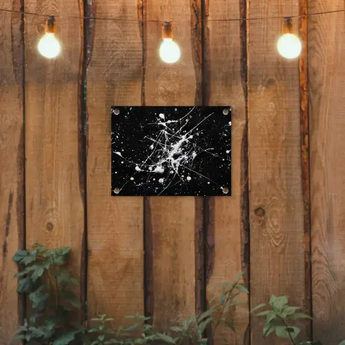 Verfspatten - Wit - Abstract - Explosie tuinposter los doek klein -sfeer1