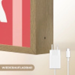 Amor - Strepen - Rood - Roze Light Box met batterij (Wandlamp) middel -USP_websiteoplaadbaarDE