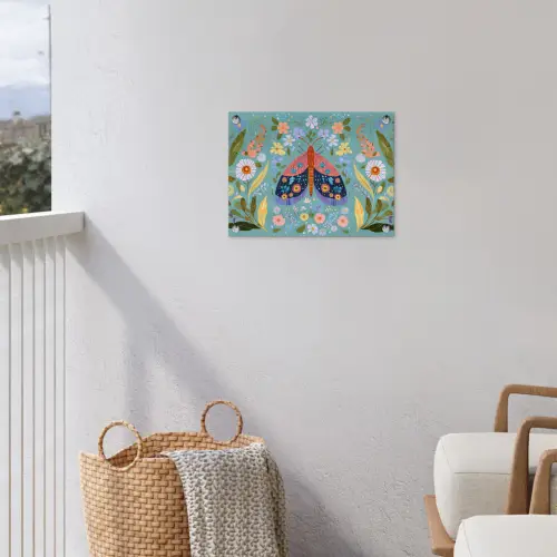 Vlinder - Sierlijk - Bloemen - Bladeren tuinposter los doek klein -sfeer8