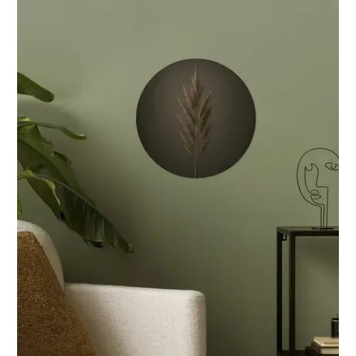 Tak - Pluimgras - Donkerbruin Wandcirkel behangsticker klein -sfeer2