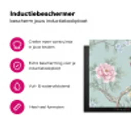 Vogel - Bloemen - Kleurrijk Inductie beschermer vinyl 3mm klein -wsfeer2_website
