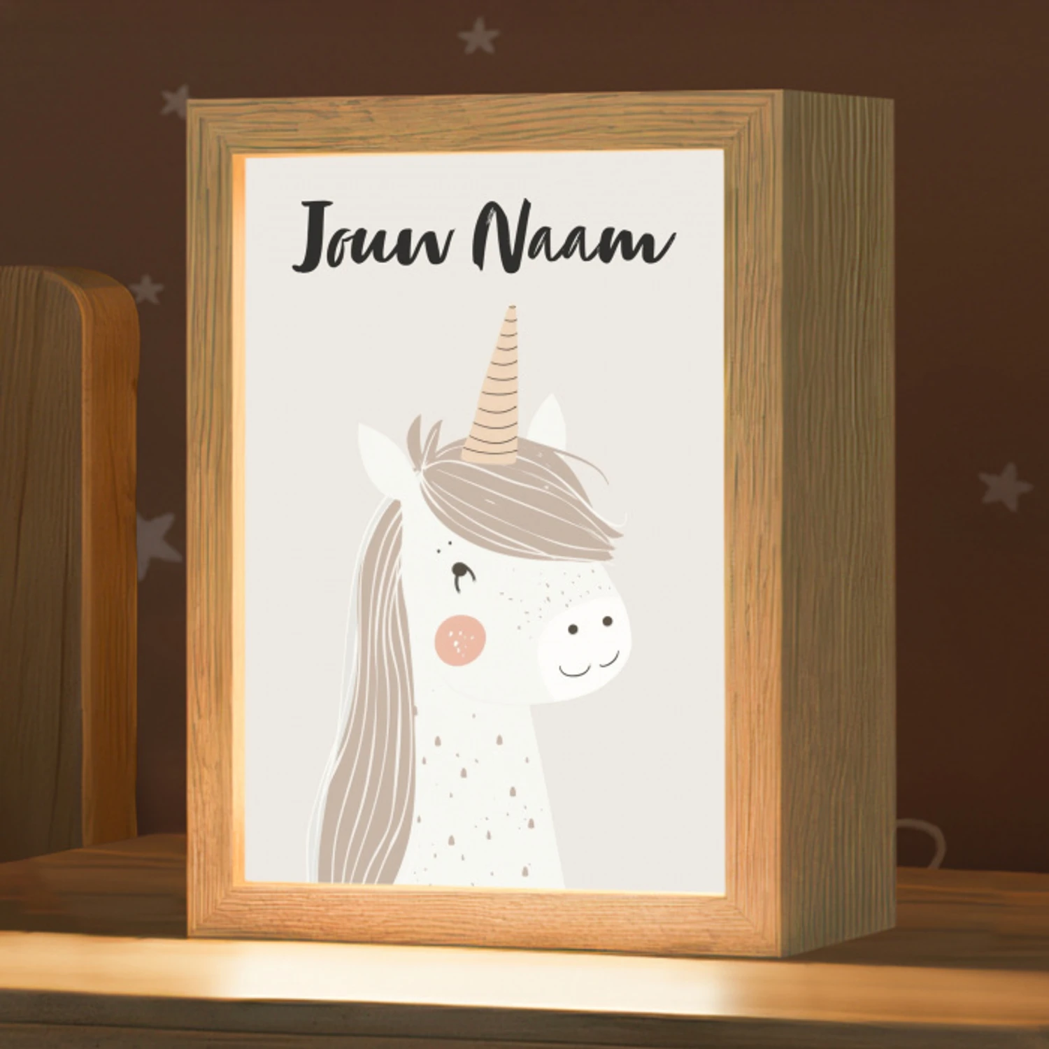 Eenhoorn - Pastel kleuren - Unicorn Light Box met kabel (Kinderlampje) klein -zzz_3d_website