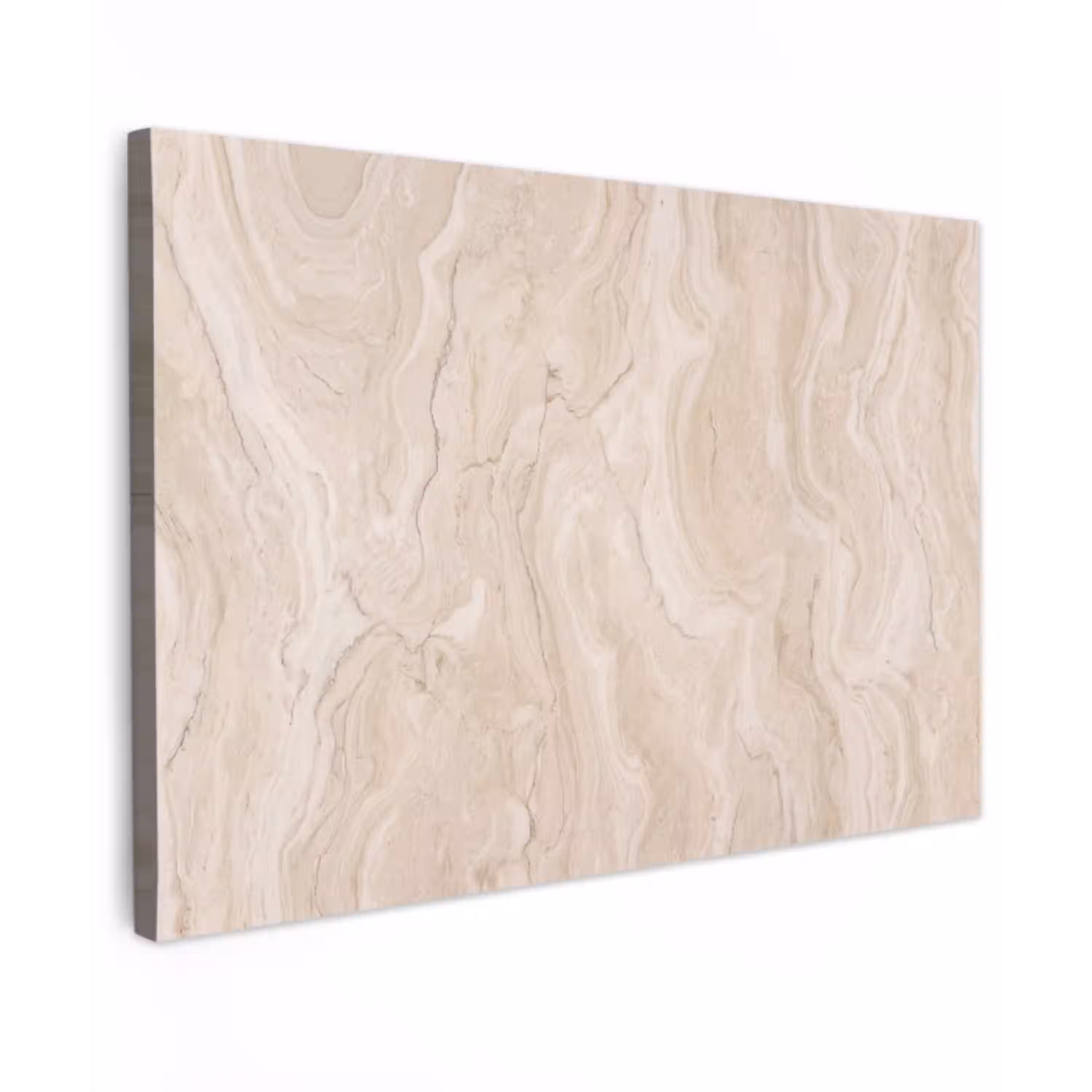 Marmer - Patroon - Beige - Steen - Abstract Tuinposter op houten frame 2 cm dik klein -3d
