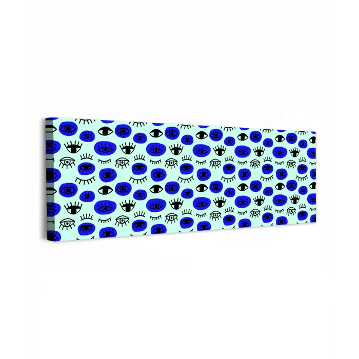 Patroon - Oog - Mint - Blauw canvas 2cm klein 828 -z3d