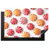 Snoep - Patroon - Rood - Oranje Inductie beschermer vinyl 3mm klein -3d