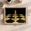 Koningin - Schaakstuk - Geblokt - Goud Dienblad Rechthoek middel -USP_Formaat