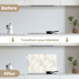 Subtiel - Structuur - Beige keuken achterwand spatscherm klein 900 -voor_na_EN