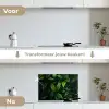 Bladeren - Regendruppels - Licht - Groen keuken achterwand spatscherm klein -voor_na_NL