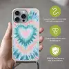 Hartvormig - Tie dye - Pasteltinten - Lichtgroen Hoesje iPhone 16 Pro Max met koord klein -sfeer2_NL
