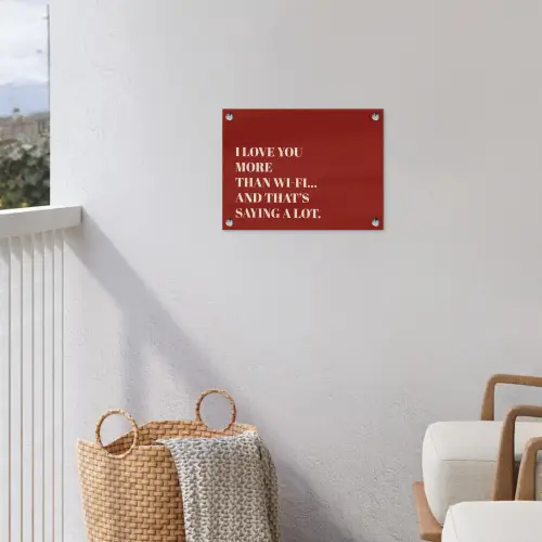 Rood - Quote - Liefde tuinposter los doek klein -sfeer8