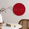 Minimalistisch - Lijnillustratie - Rood Wandcirkel kunststof plaat 5mm dik klein -sfeer4