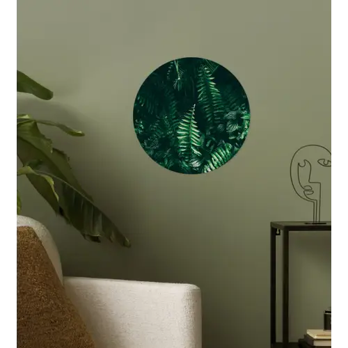 Bladeren - Jungle - Natuur - Tropisch - Planten Wandcirkel behangsticker klein -sfeer2